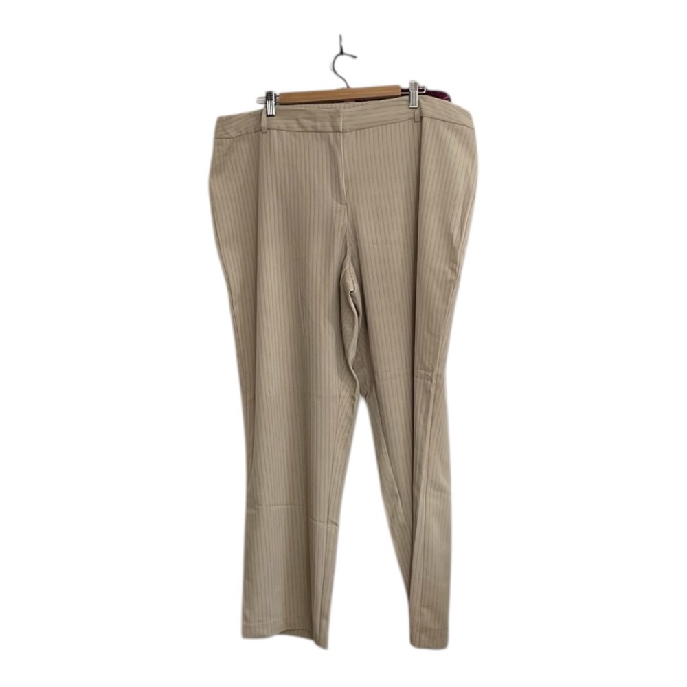 Courtenay Beige Pinstripe Women’s Pants Size 20W Plus NWT